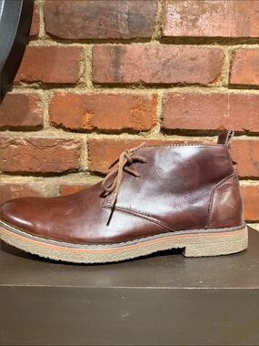 GBX Men's Brown Leather Chukka Boots - Classic Casual Lace-Up